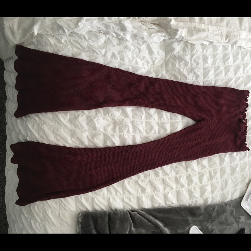 Burgundy Bootcut Pants